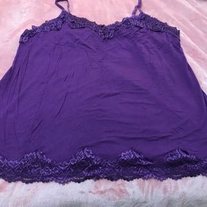 Lane Bryant lace trim Cami dark purple